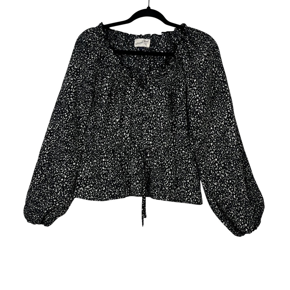 Universal Thread Blouse Women's Black Balloon Sleeve Top Size Small‎